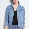 Autumn Blue Long Sleeve Jeans Jacket Women Korean Style Female Short Jacket Long Sleeve Turn-down Collar Denim Jackets