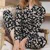 Women's Homewear Autumn and Winter Casual Pajamas Loose Tie Robe Trousers Suit