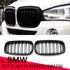 New Look Car Grille Grill Front Kidney Glossy 2 Line Double Slat For BMW X5 F15 X6 F16 X5M F85 X6M F86 Car