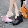 Fashion Rain Shoes Women's Non-slip Kitchen Rubber Shoes Velvet Warm Outside Rain Boots Korean Version Versatile Waterproof Shoes