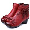 Vintage Boots Genuine Leather Ankle Boots New Winter Women Warm Shoes Soft Non-Slip Bottom Soles