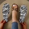 Shoes for Women 2024 Brand Leopard Print Women's Slippers Fashion Belt Buckle Daily Slippers Women Summer Peep Toe Flat Slippers