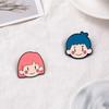 Cute Cartoon Girl Boy Brooches Metal Decorative Pins Student Pencil Bag Schoolbag Ornament Present for Kids
