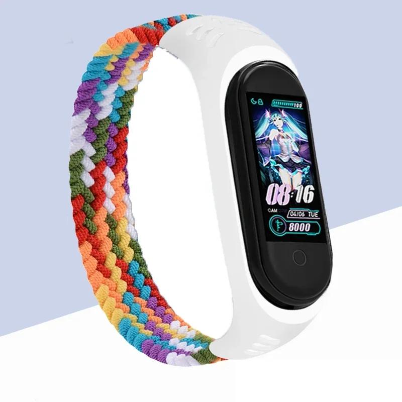 Bracelet for Xiaomi Mi Band 6 7 Strap Nylon Braided Solo Loop Pulseira Bracelet Miband5 Wristband Belt Correa Mi Band 5 4 3 6 7