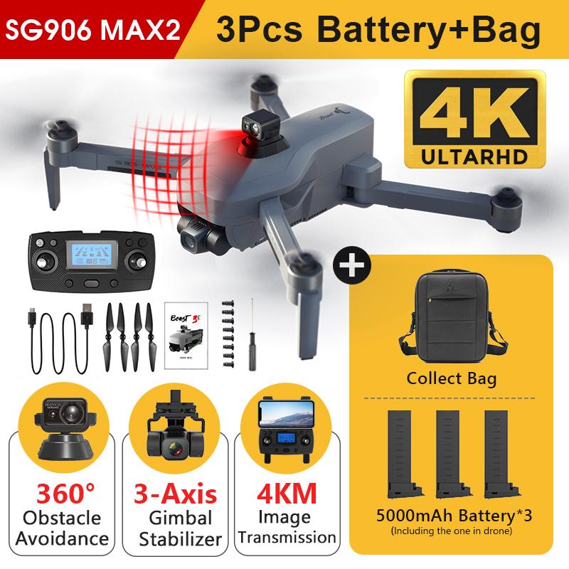 2024 New SG906 MAX2 Professional FPV EIS 4K Camera Drone 3-Axis Gimbal Brushless GPS 4KM Quadcopter 360 Degree Obstacle Avoidance ALL BEAST 3E