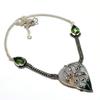 Indian Moss Agate Tsavorite Gemstone 925 Silver Plated Jewelry Necklace 18"