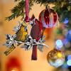 Snowman Christmas Tree Ornaments Metal Hanging Santa Gnomes Snowflake Pendants Red Rope Xmas Decorations for Home New Year Gift