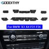 Car Dashboard Air Conditioning AC Vent Volume Control Button Key Caps Set Replacement For BMW X3 X4 F25 F26