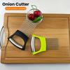1 Set Onion Cutter Stainless Steel Potato Tomato Slicing Holder Non-Slip Grip Vegetable Lemon Slicer Chopper for Kitchen