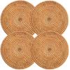 Trivets for Hot Dishes,Pots and Pans,Large 8.66 Inch Kitchen Hot Pads for Coutertops,Decorative Woven Wood Place Mats for Dining Table,Set of 4 Heat