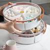 Snack Tray Dried Fruit Box Living Room Fruit Plate Transparent Partitioned Fruit Vegetable Storage Box Multi Fresh-keeping Box