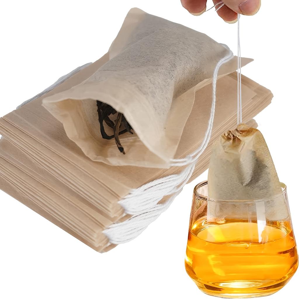 50 шт./100 шт. одноразовые чайные пакетики для листового чая, пустые чайные пакетики для рассыпного чая с шнурком, фильтр-пакеты для натурального чая для рассыпного чая 1,97*2,76 дюйма