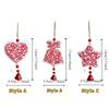 Decorative Christmas Bells Pendants Wood Star Car Ornament  Outdoor Decor