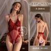 Sexy Underwear Sexy Perspective One-piece Pajamas Hanging Neck Exposed Chest Uniform Free Open File Couple Bed Flirting Products