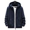2022 Men's Fleece Outdoor Plus Size Spring and Autumn Fleece Hooded Sweater Jacket