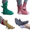 Novelty Animal Knit Crocodile Socks Fish Shark Chameleon Unisex Winter Warm Floor Sock for Men Women Christmas Gift
