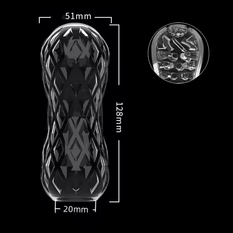 Transparent Male Masturbator Artificial Pussy Vaginal for Men 18 Glans Sucking Penis Pump Spikes Exerciser Sex Toys Erotic