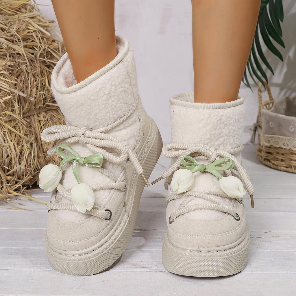 2025 Winter New Foreign Trade Large Size Thick-soled Casual Snow Boots Northeast Warm Versatile Short Plush Cotton Boots