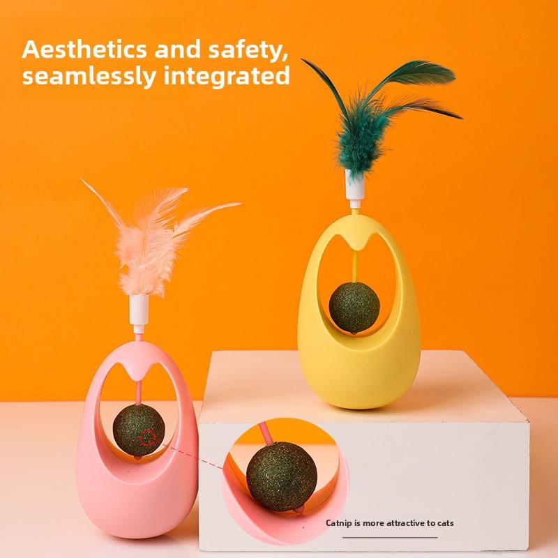 Feather Unbreakable Doll, Cat Heart Treasure, Scratch-resistant Pear-shaped Pendulum, Catnip Ball, Cat Boredom Toy