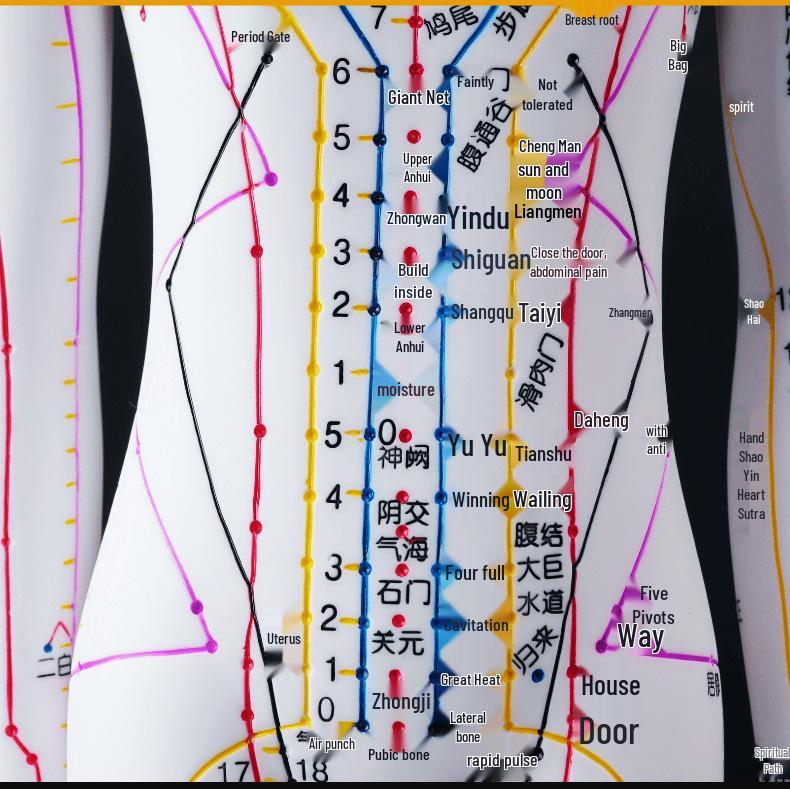 50CM Clear Meridian Human Body Model - Male & Female Traditional Chinese Medicine Acupuncture Points.