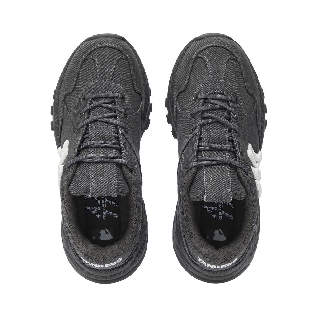 New MLB New York Yankees Anti Slip Wear Resistant Low Top Chunky Sneakers Unisex Dark Gray 3ASHA025N-50GRD