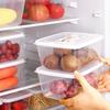 3/10pcs Kitchen Refrigerator Rectangular Fresh-keeping Box Microwave Heatresistant Plastic Box Lunch Fruit Storage Sealed Box