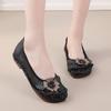 2025 Summer Ethnic Style Leather Flower Single Shoes Beef Tendon Sole Casual Flat Women's Shoes