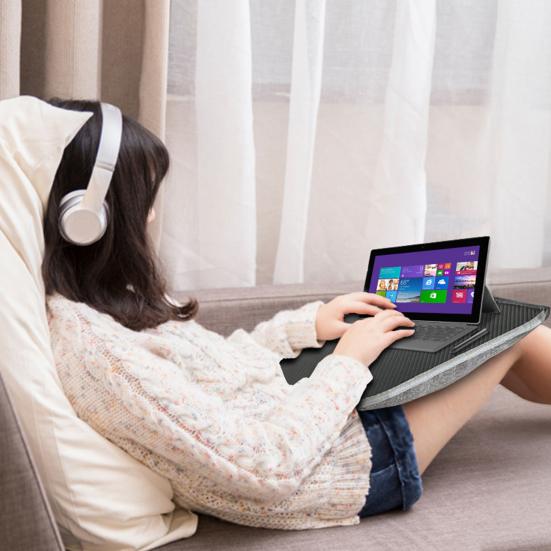 Laptop Lap Desk for 13-15Inch Laptops Portable Folding Laptop Table with Carry Handle Soft Pillow Cushion Multi-functional Lap Desk