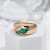 Luxury Green Zircon Golden Rings For Women Party Daily Statement Jewelry