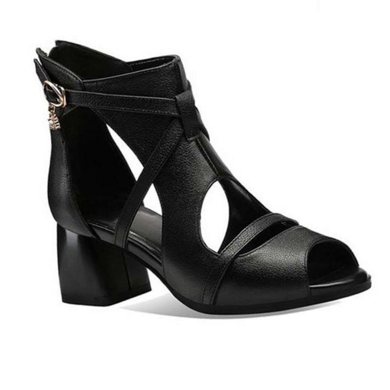 Fashion Soft Sandals Woman ,Summer High Heels Shoes ,Sexy Hollow Out ,Peep Toe ,Rome Style ,Black ,Brown ,Beige ,Dropship