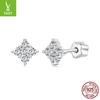 Simple And Shining Mozzarella Diamond Lucky Stud Earrings For Women, Daily Commuting Versatile S925 Sterling Silver Stud Earrings.