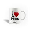 Ceramic Mug - MANIACASE - I Love Paris - 30cl - White - Dishwasher Safe