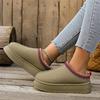 New Large-size Women's Shoes Cotton Drag Women's Thick Soles Without Heels Baotou Warm Fluffy Casual Women's Half Slippers