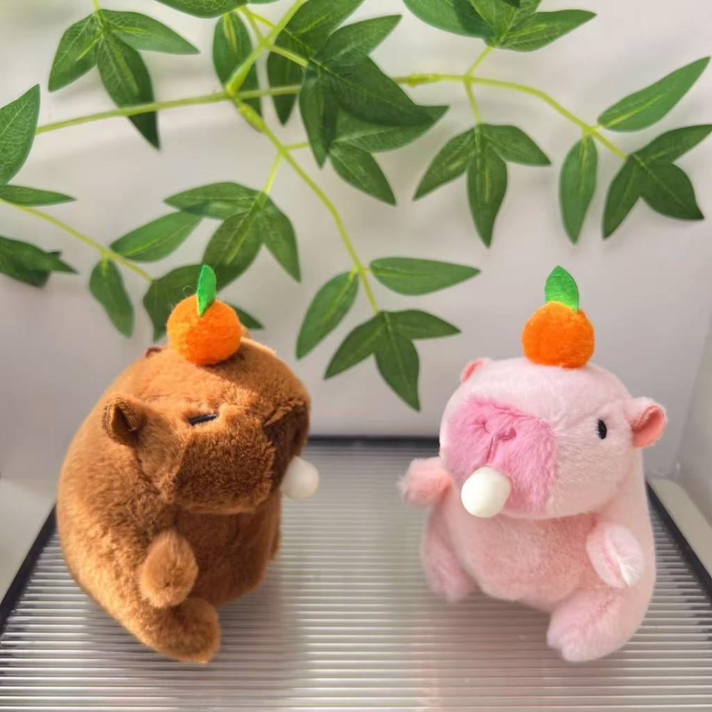 And Brown Charming Pink Capybara Plush Doll Bubble Blowing Keychain For Kids