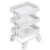 1:12 Mini Dollhouse Toy 3 Level Storage Rack with Wheels for Dollhouse Kitchen Furniture