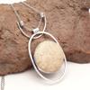 Necklace Fossil Coral Gemstone Jewelry  Handmade Pendant 20" Natural