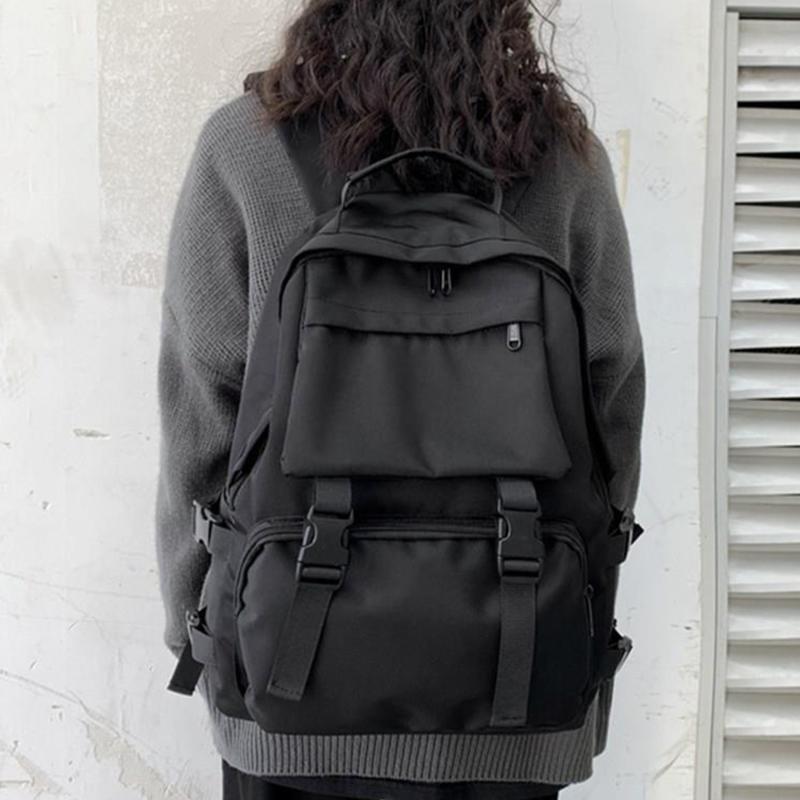 Simple Backpacks Large Capacity Travel Bag Solid Harajuku Student Schoolbag Backpack Women Man Bag Unisex
