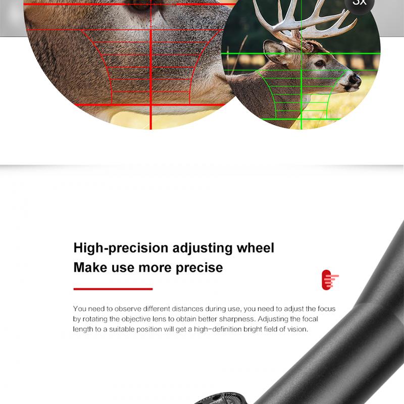 3-9x40 EG Red/green Illuminated Hunting Scope Riflescope Gold Military Optic Sight Sniper Deer Riflescope Scope Mildot