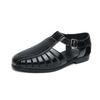 New Men's Leather Fisherman Sandals with Summer Hollowed-out Breathable Buckle Design Comfortable and Casual Outdoor Beach Shoes