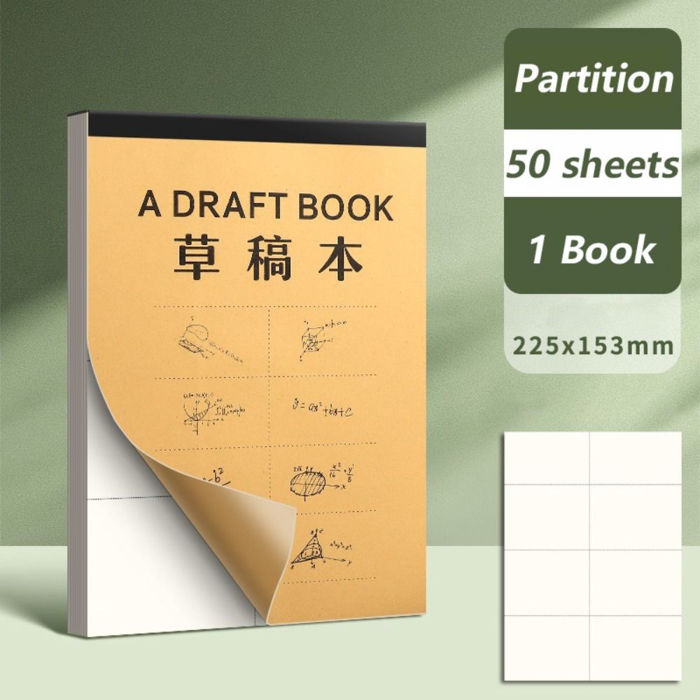 50/100 Sheets Partition/Blank Draft Paper Tearable Painting Sketchbook Simple Notebook Gift