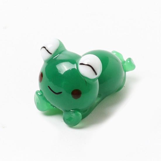 Glass Ornament Realistic Decorative Elegent Style Green Miniature Animal Frog Model Party Craft Home Gifts Decoration For Household Decoration