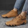 Foreign Trade Large Size Men's Leather Boots Octopus Fashion Casual Shoes Outdoor Medium and High Top Trend Warm Martin Boots