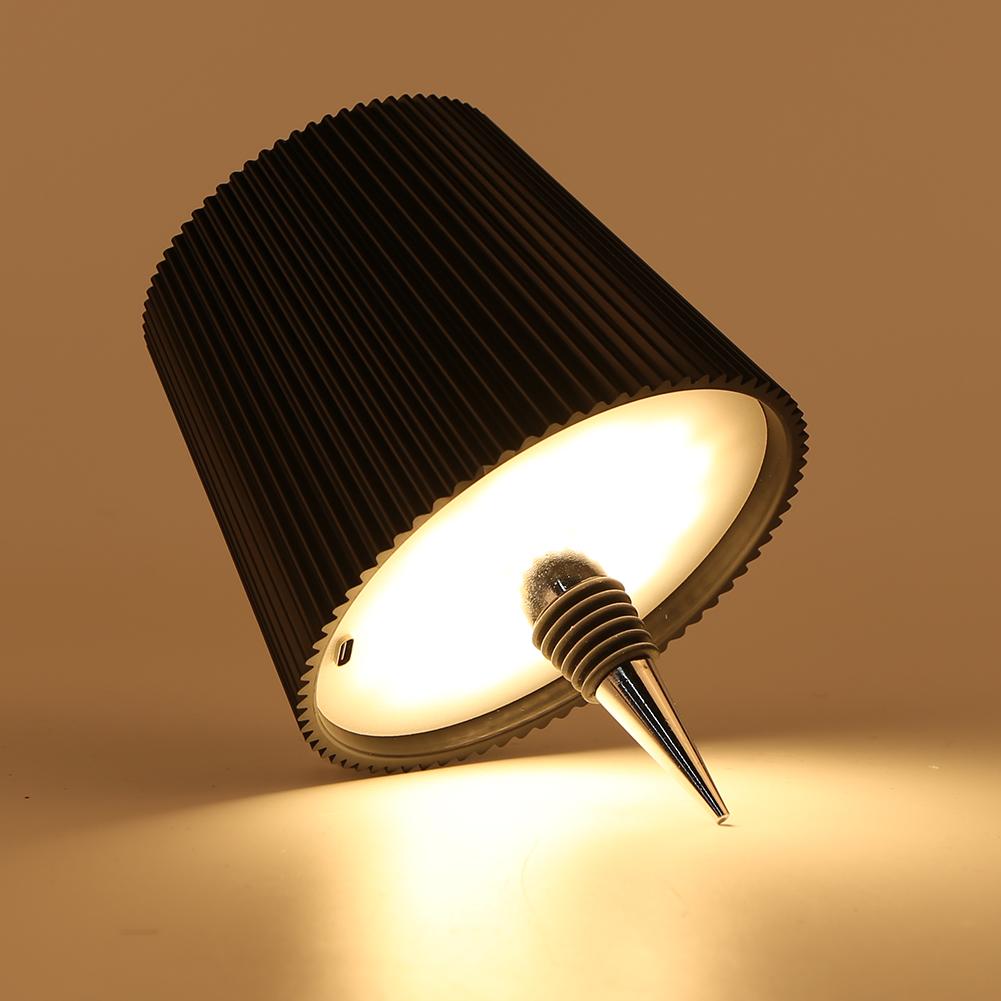 LED Wine Bottle Lamp Rechargeable Remote & Touch Control RGB 3 Colors Stepless Dimming Night Light Desktop Decorative Lamp