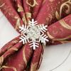 6pcs/pack Metal Christmas Napkin Buckles -encrusted Towel Ring Fashion Napkin Holder  Home