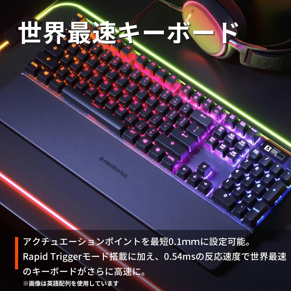 SteelSeries Rapid Trigger Gaming Keyboard Wired Japanese Layout Magnetic Hall Effect Sensor OmniPoint Switch Organic EL Display Apex Pro JP 64629
