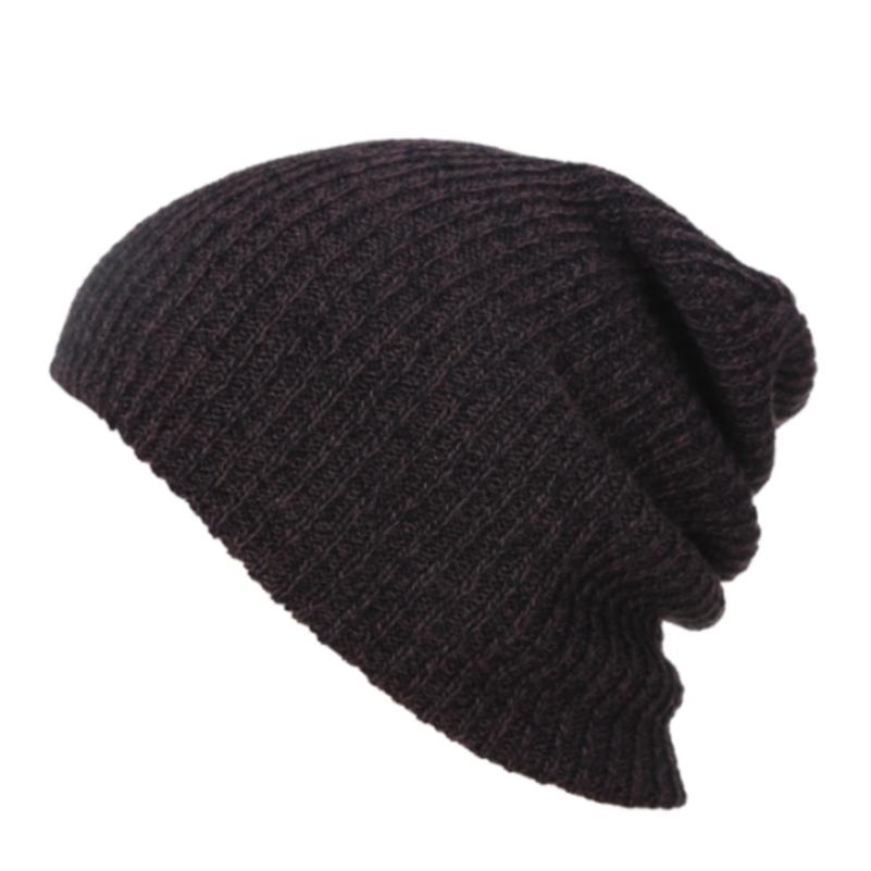 Casual Beanies Warm Stripes Knitted Femme Autumn Winter Unisex Caps