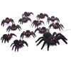 Funny Flocking Black Spider 3D Artificial Spider Halloween Plush Spider Party Prop
