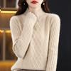 Autumn and Winter Semi-turtleneck Thickened Sweater Pullover Bottoming Shirt Women's Loose Solid Color Knitted Sweater Women's Thin Top