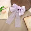 Chiffon Bow Hair Clip Women Large Bowknot Stain Hairpin Barrettes Girls Solid Color Ponytail Clip Hair Accessories Headwear Gift