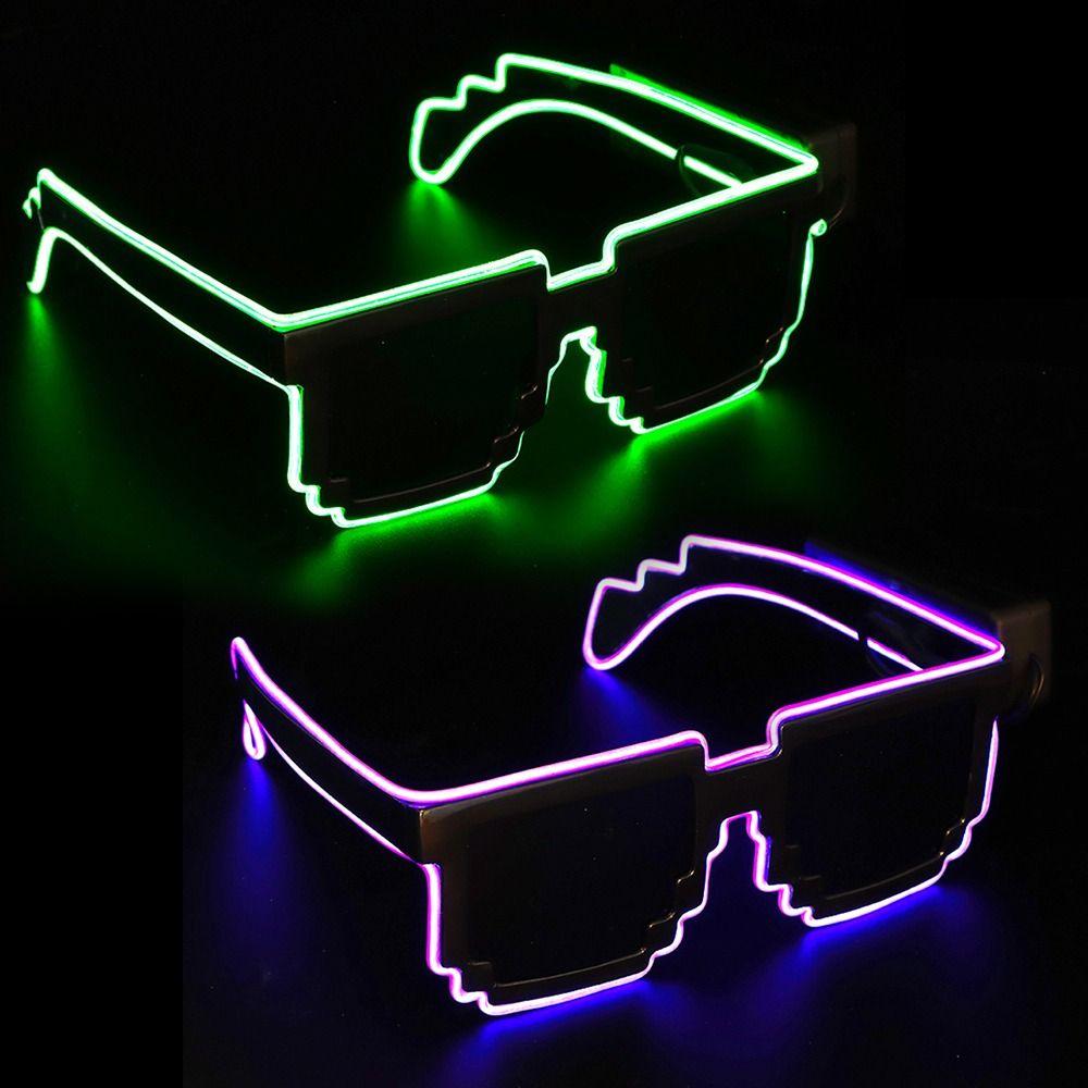 Wireless LED Light-up Glasses Glow In the Dark Neon Rave Shades  for Adult Kids